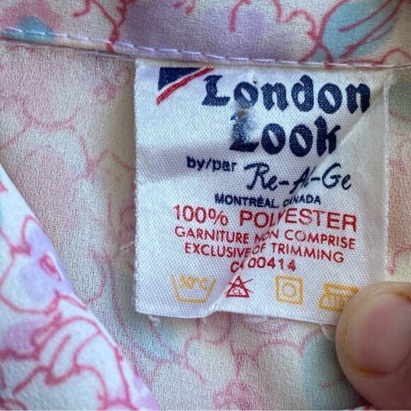 Vintage London Look Pastel Floral Blouse Size Small Coquette Soft Girl 80s Fairy - Picture 7 of 13